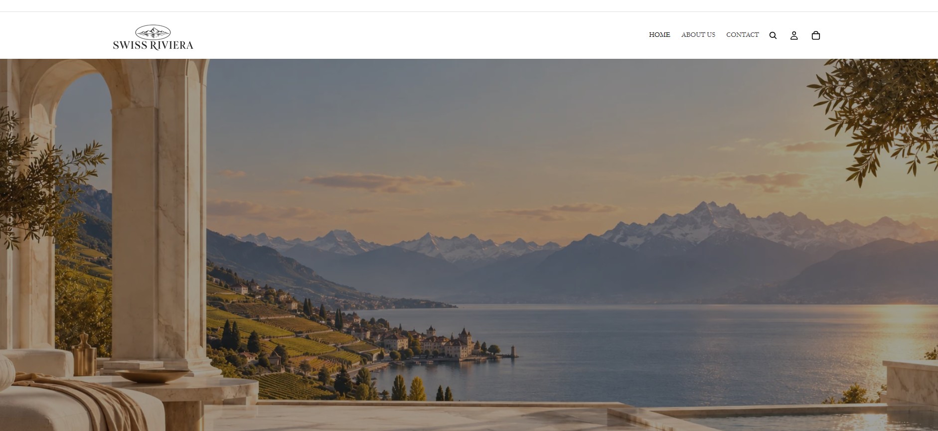 Swiss Riviera website preview overlooking Lake Geneva and the mountains